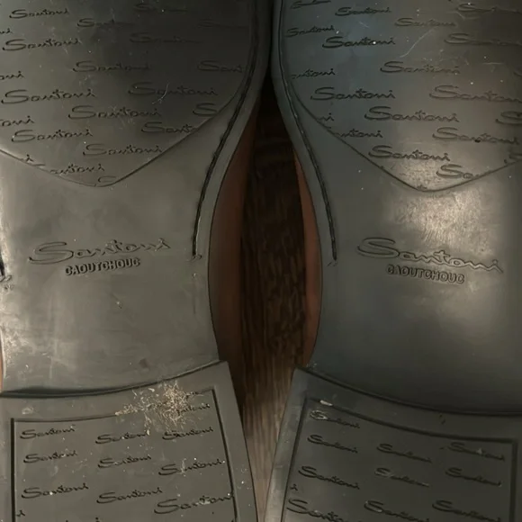 Men’s Santoni Brown Buckle-Strap Loafer Shoes - Picture 9 of 9